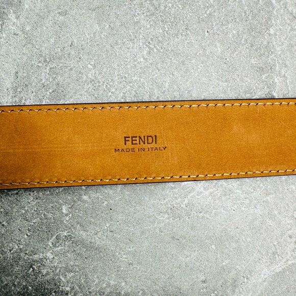 Fendi Monster Black & Gold Bug Eye Buckle Calf Skin Leather Belt Size 75 cm 30 i